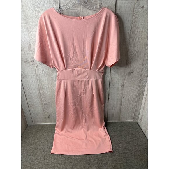 Echoin Dresses & Skirts - Echoin Womens Pink Short Sleeve Party Cocktail Dress Small